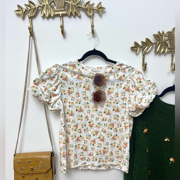 🆕La Provence Zara boho puff sleeve cotton blouse S - Picture 3 of 9